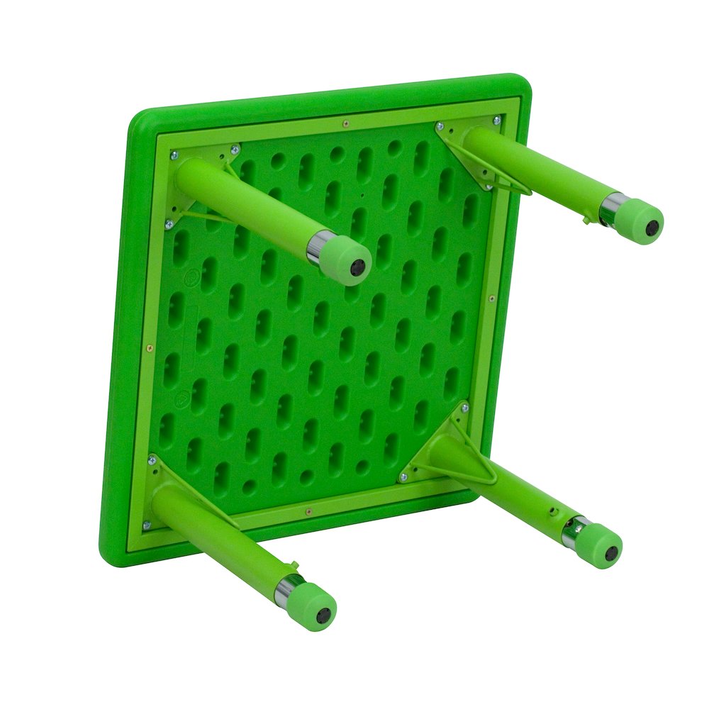 24'' Square Green Plastic Height Adjustable Activity Table. Picture 2