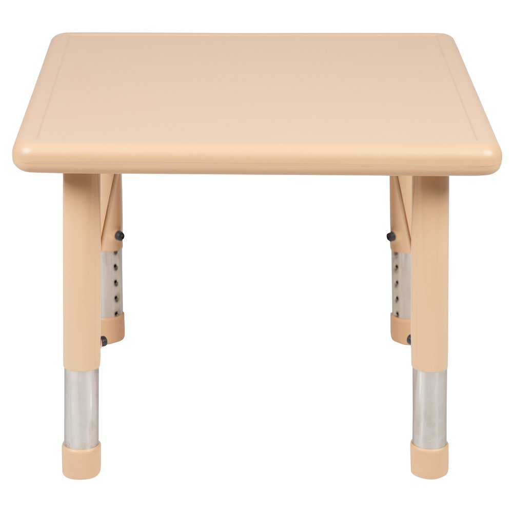 24" Square Natural Plastic Height Adjustable Activity Table. Picture 7