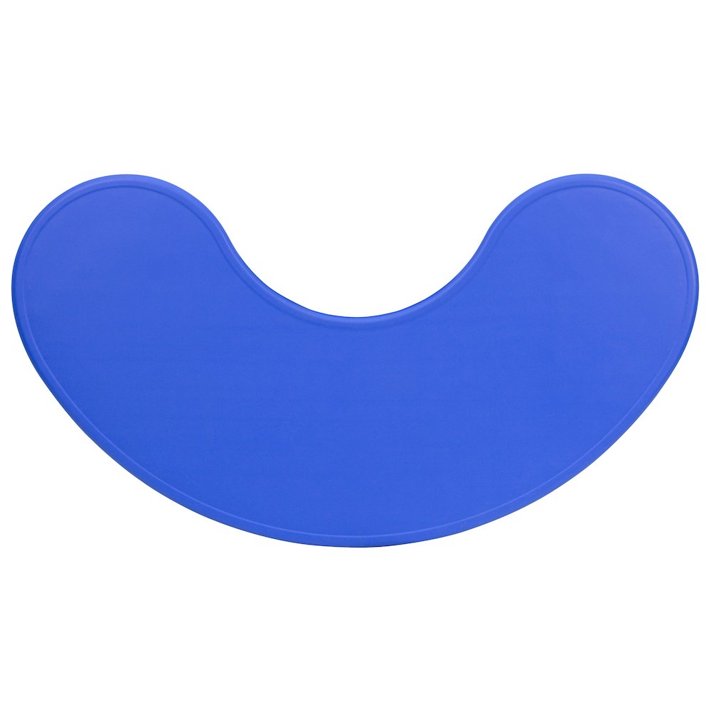 35''W x 65''L Half-Moon Blue Plastic Height Adjustable Activity Table. Picture 3