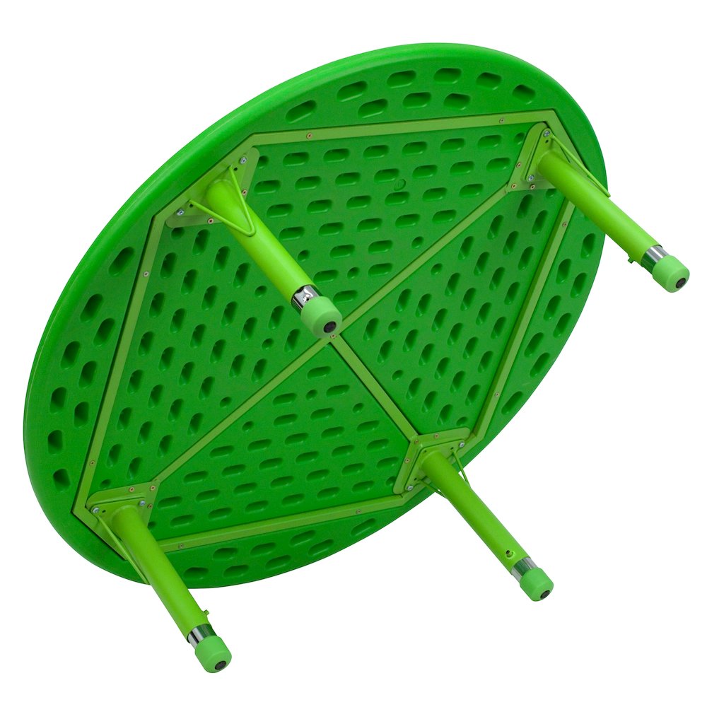 45'' Round Green Plastic Height Adjustable Activity Table. Picture 2