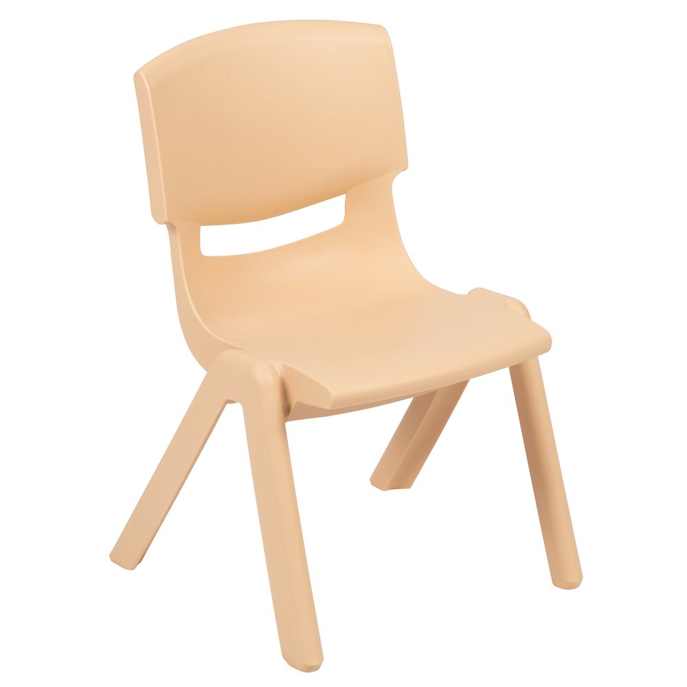 45" Round Natural Plastic Height Adjustable Activity Table Set with 4 Chairs. Picture 7