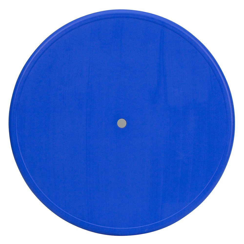 33'' Round Blue Plastic Height Adjustable Activity Table. Picture 3