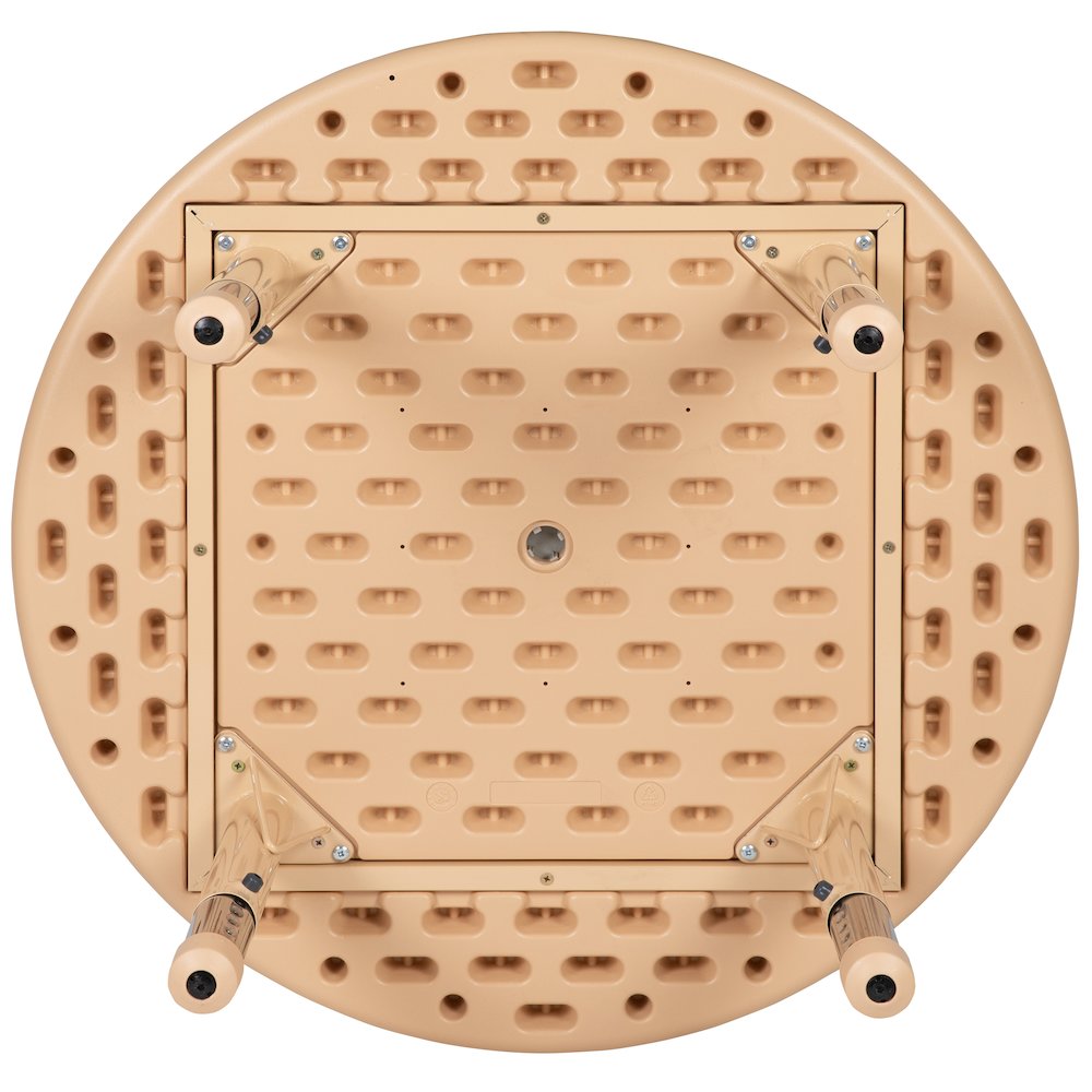 33" Round Natural Plastic Height Adjustable Activity Table. Picture 5