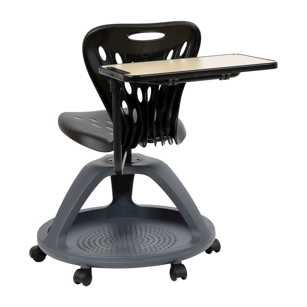 Black Mobile Desk Chair with 360 Degree Tablet Rotation. Picture 11