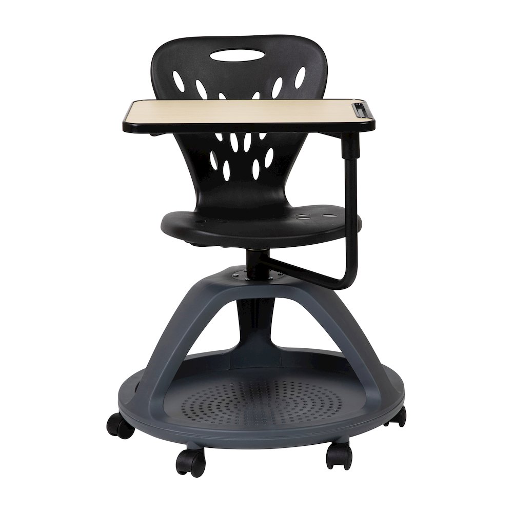 Black Mobile Desk Chair with 360 Degree Tablet Rotation. Picture 13