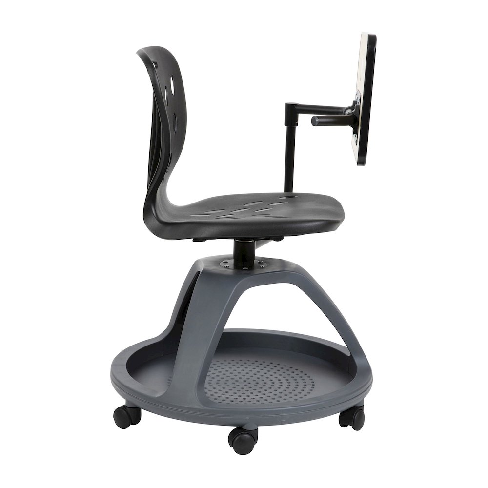 Black Mobile Desk Chair with 360 Degree Tablet Rotation. Picture 12