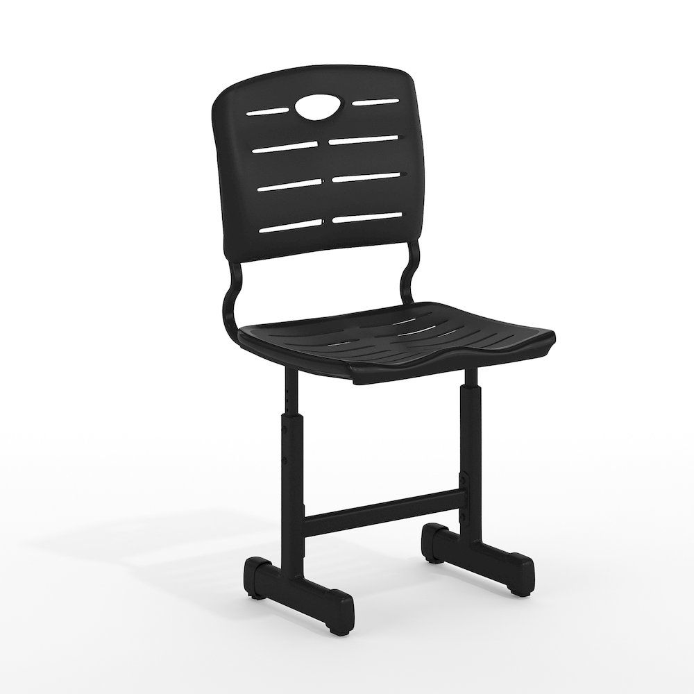 Black Student Chair with Black Pedestal Frame. Picture 4