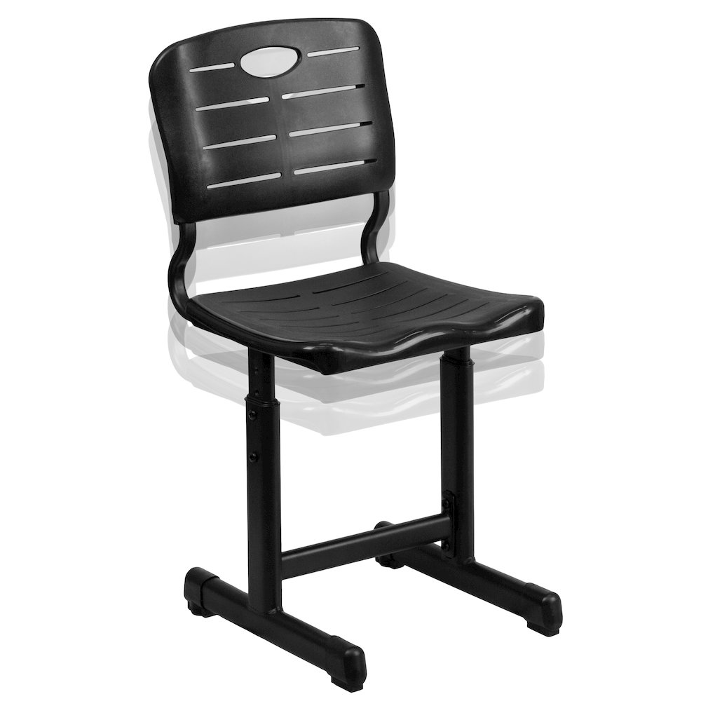 Black Student Chair with Black Pedestal Frame. Picture 14