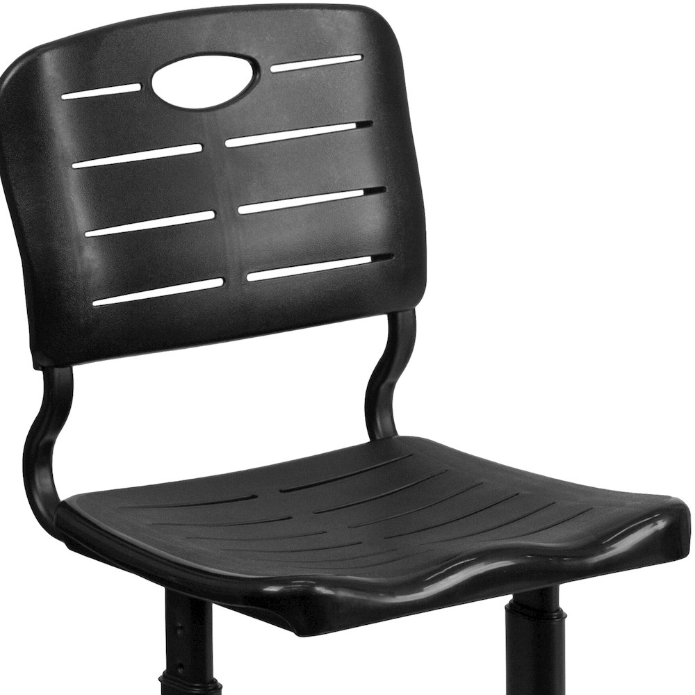 Black Student Chair with Black Pedestal Frame. Picture 15