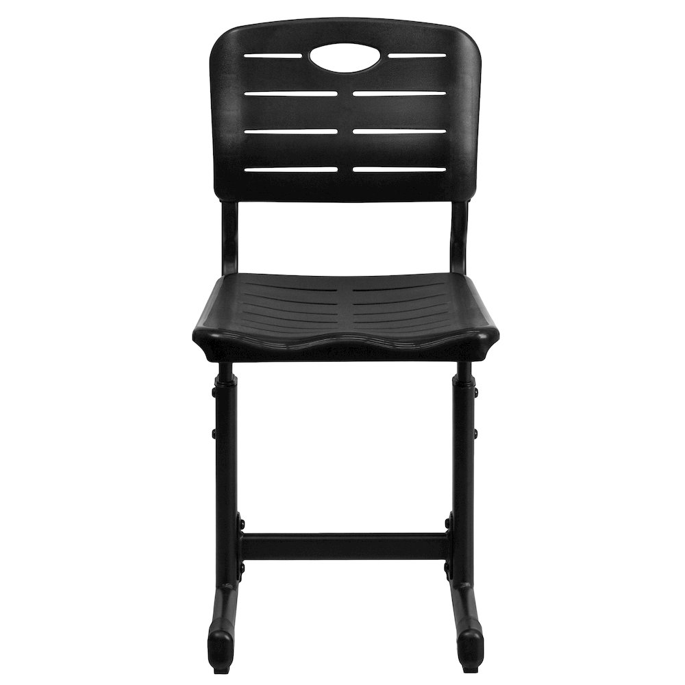 Black Student Chair with Black Pedestal Frame. Picture 13