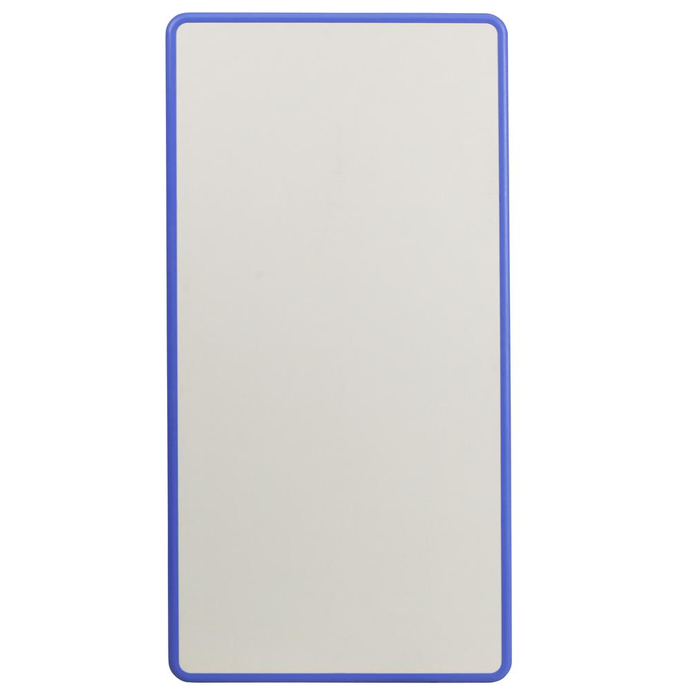 23.625''W x 47.25''L Rectangular Blue Plastic Height Adjustable Activity Table with Grey Top. Picture 2