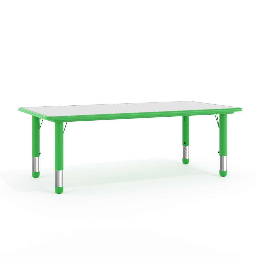 23.625''W x 47.25''L Green Plastic Height Activity Table with Grey Top. Picture 1