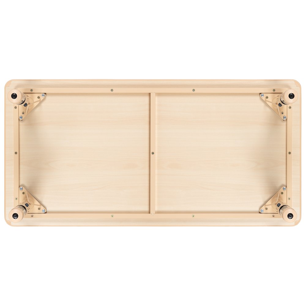23.625"W x 47.25"L Rectangular Natural Plastic Height Adjustable Activity Table. Picture 12