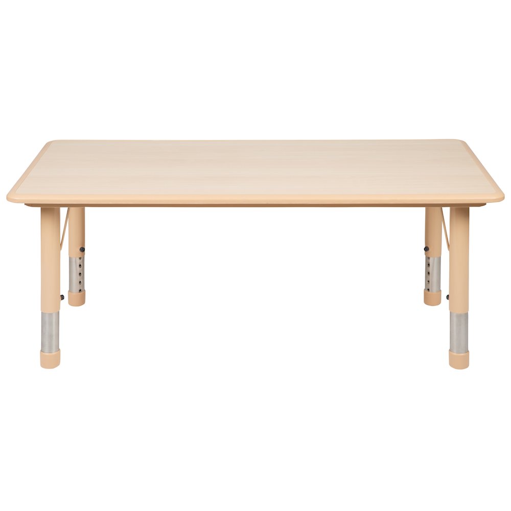 23.625"W x 47.25"L Rectangular Natural Plastic Height Adjustable Activity Table. Picture 10