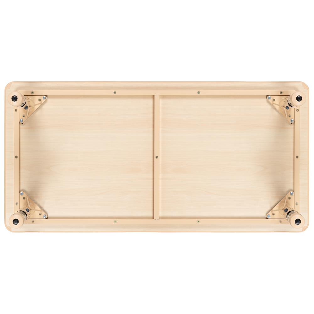 23.625"W x 47.25"L Rectangular Natural Plastic Height Adjustable Activity Table. Picture 5