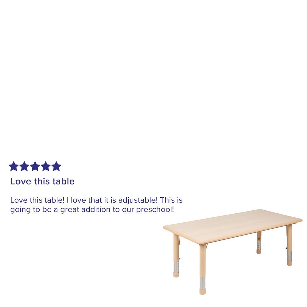 23.625"W x 47.25"L Rectangular Natural Plastic Height Adjustable Activity Table. Picture 9