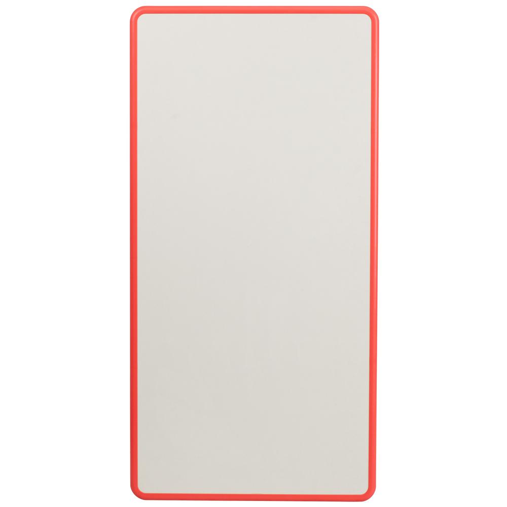 23.625''W x 47.25''L Rectangular Red Plastic Height Adjustable Activity Table with Grey Top. Picture 2
