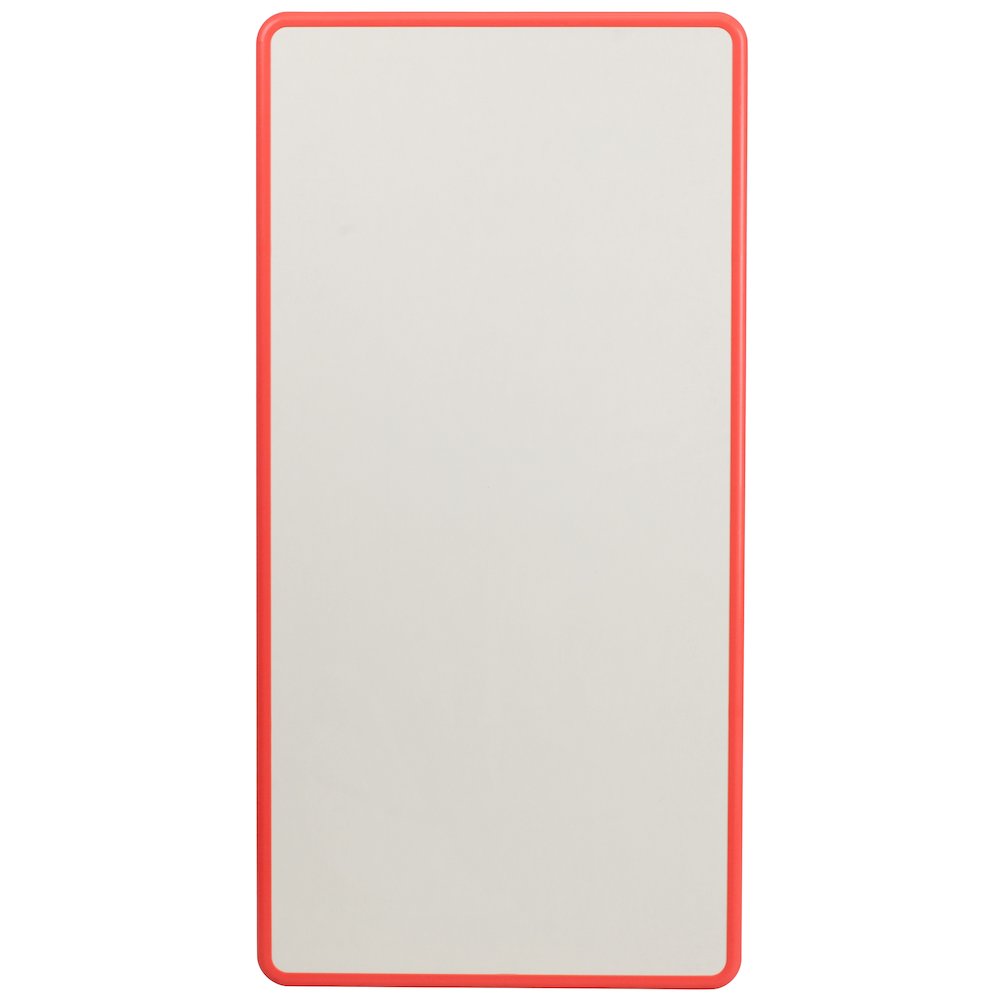 23.625''W x 47.25''L Red Plastic Height Adjustable Activity Table with Grey Top. Picture 10