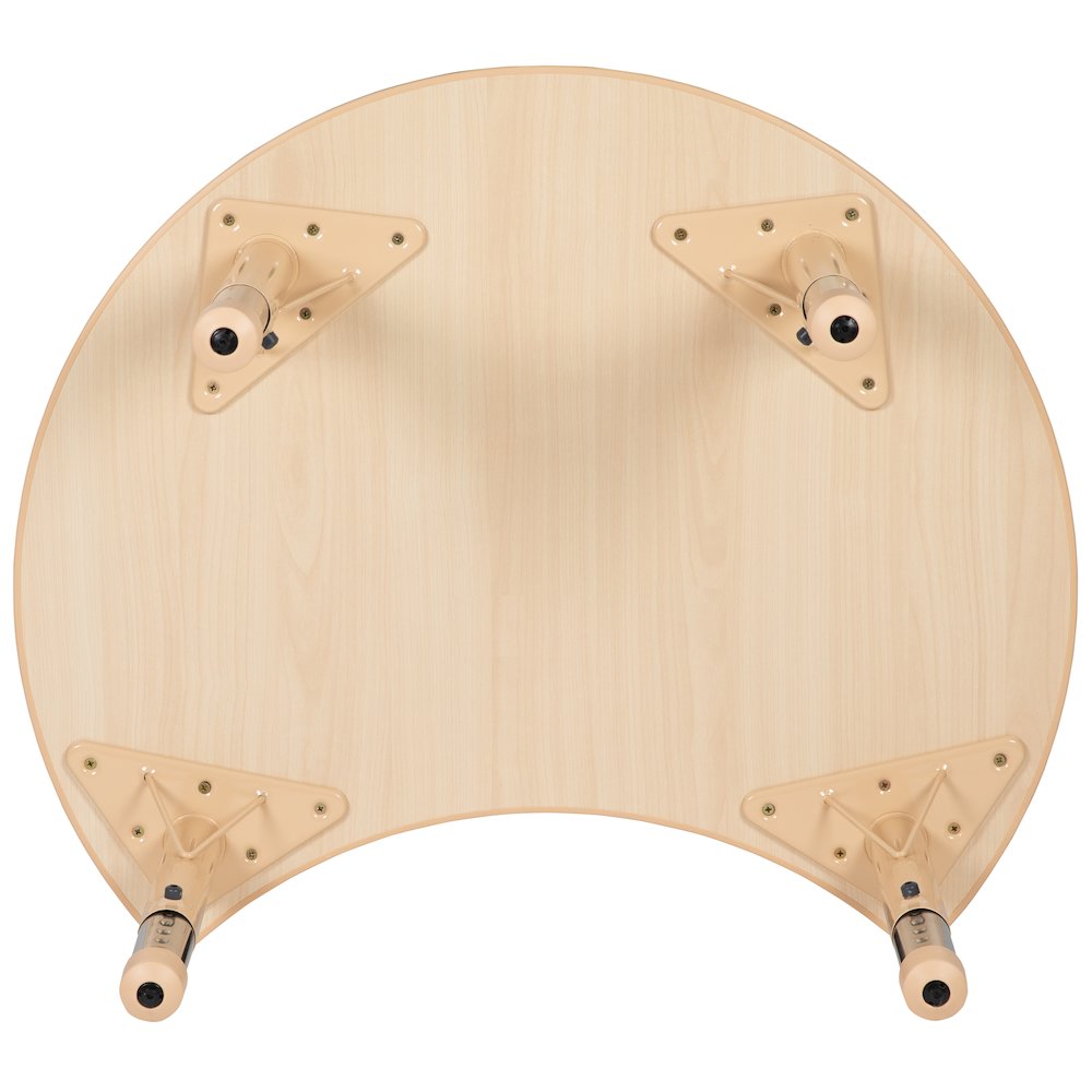 25.125"W x 35.5"L Crescent Natural Plastic Height Adjustable Activity Table. Picture 9