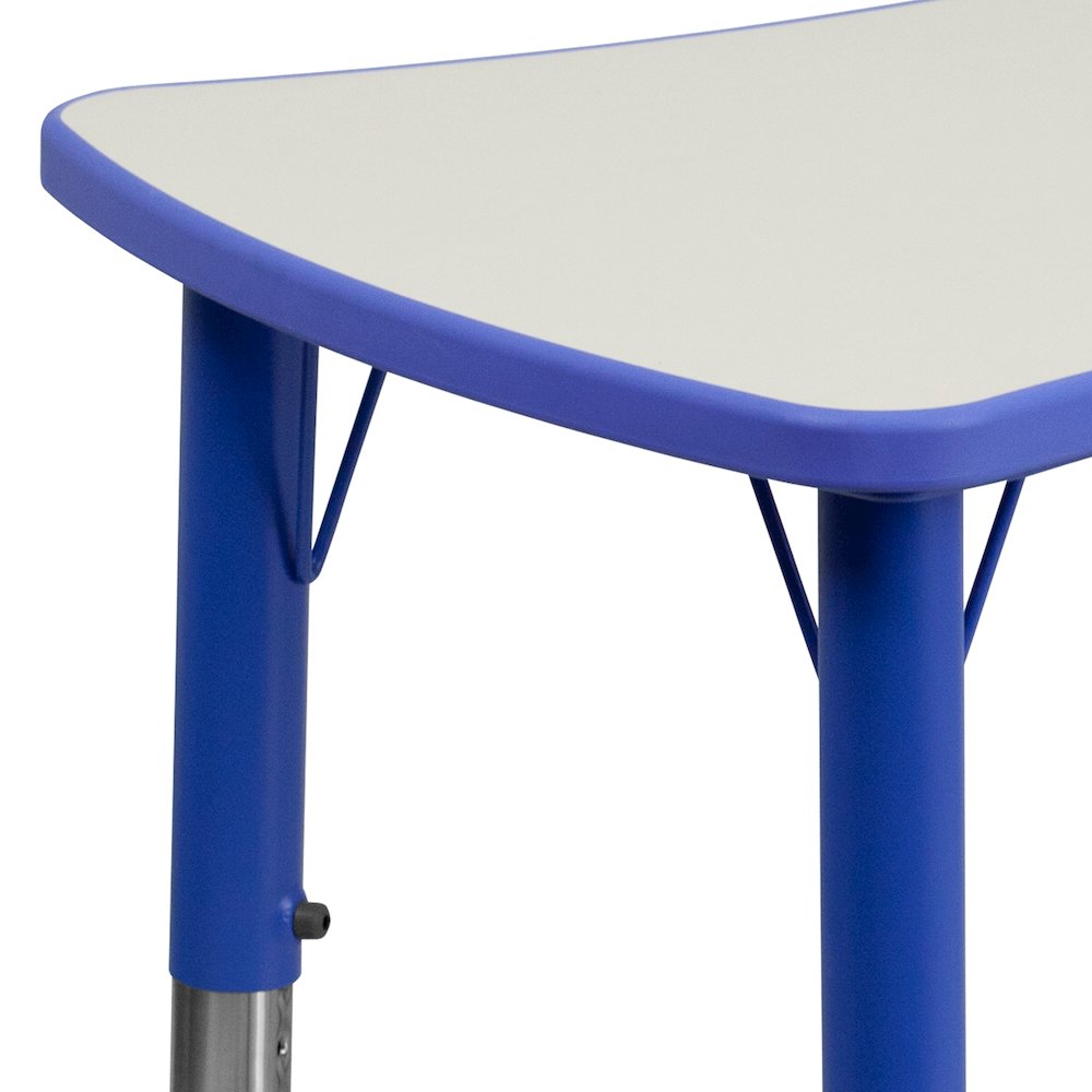 21.875''W x 26.625''L Blue Plastic Height Activity Table with Grey Top. Picture 9