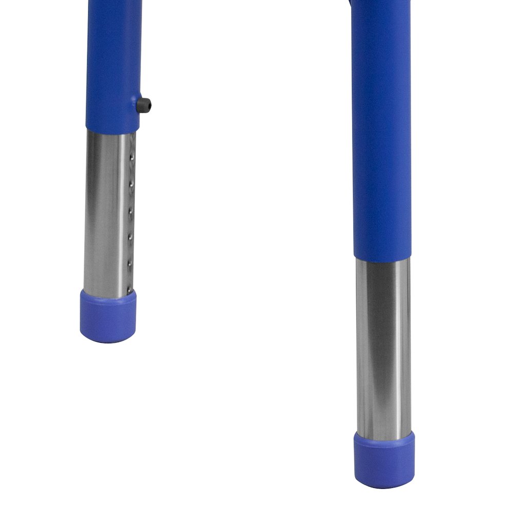 21.875''W x 26.625''L Blue Plastic Height Activity Table with Grey Top. Picture 10