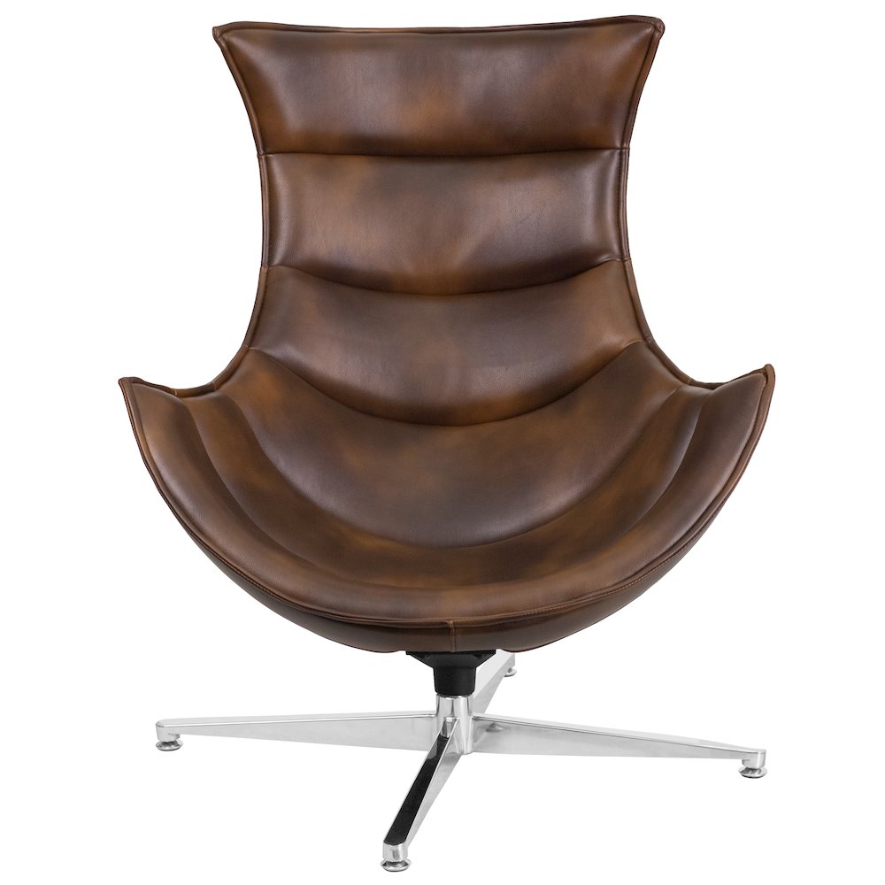Bomber Jacket LeatherSoft Swivel Cocoon Chair. Picture 6