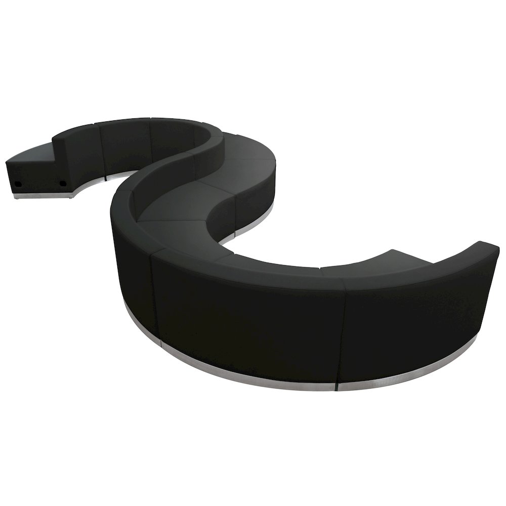 Black - LeatherSoft Reception Configuration, 9 Pieces. Picture 1
