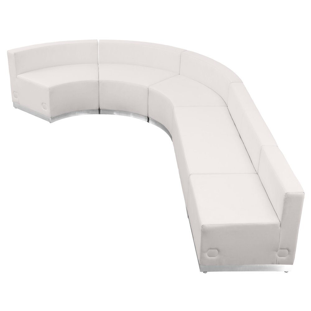 Alon Melrose White LeatherSoft Reception Configuration, 5 Pieces. Picture 1