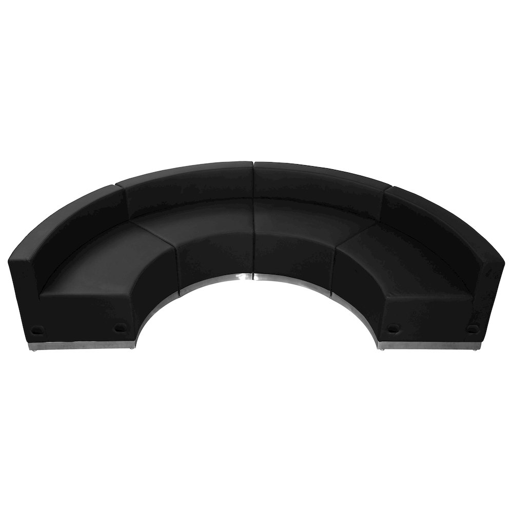 Alon Black LeatherSoft Reception Configuration, 4 Pieces. Picture 1