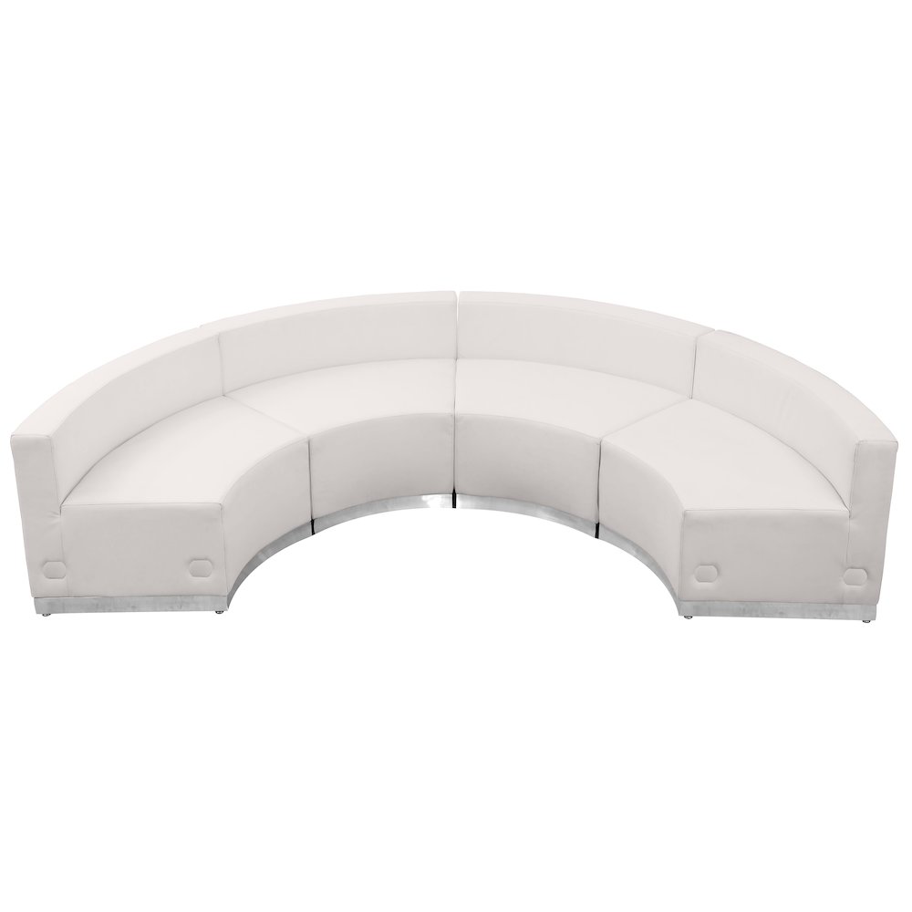 Alon Melrose White LeatherSoft Reception Configuration, 4 Pieces. Picture 1