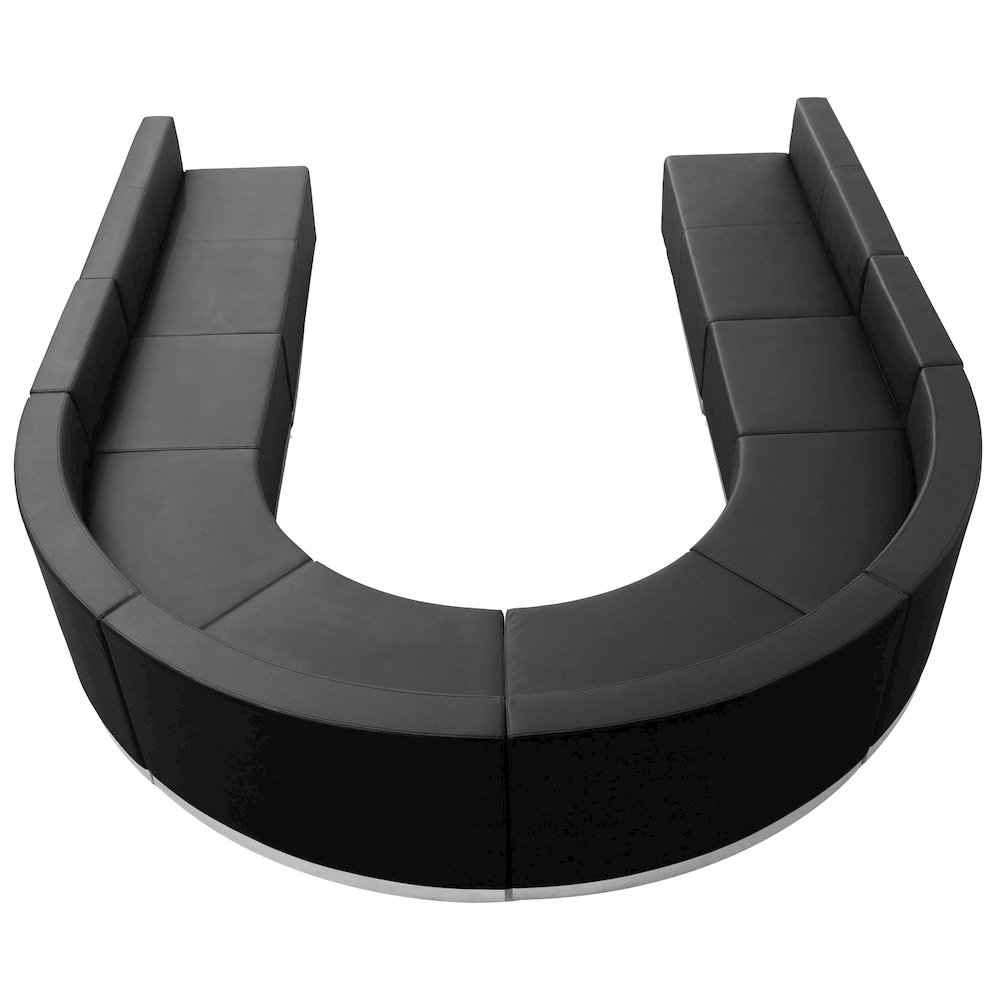 Black Leather- Soft Reception Configuration, 8 Pieces. Picture 1
