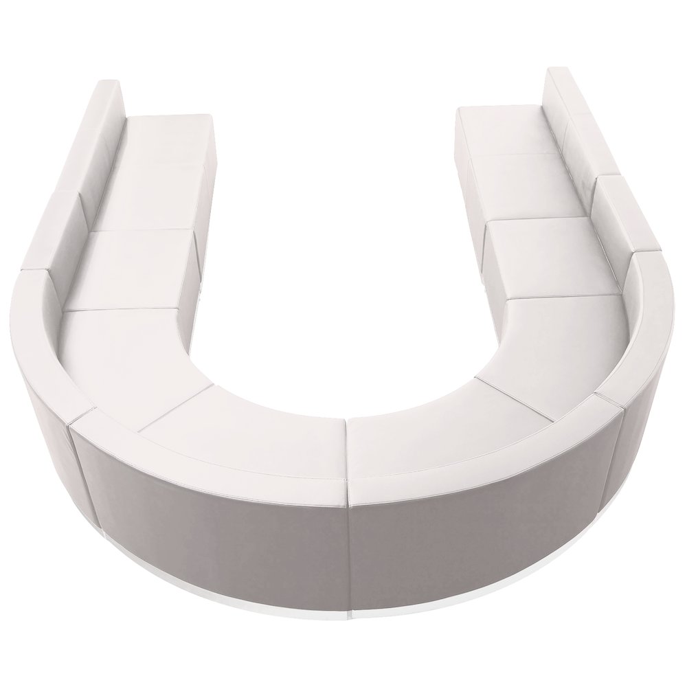 Alon Melrose White LeatherSoft Reception Configuration, 8 Pieces. Picture 1