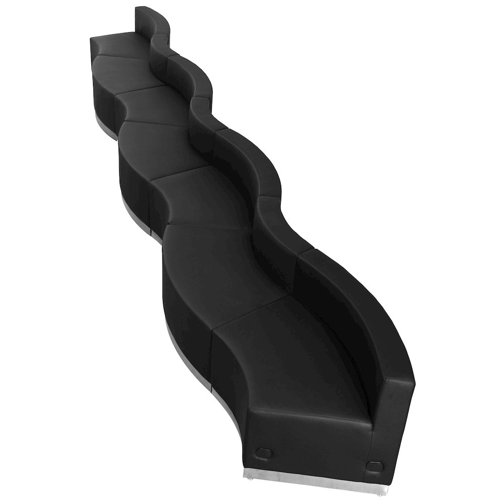 Alon Black LeatherSoft Reception Configuration, 7 Pieces. Picture 1