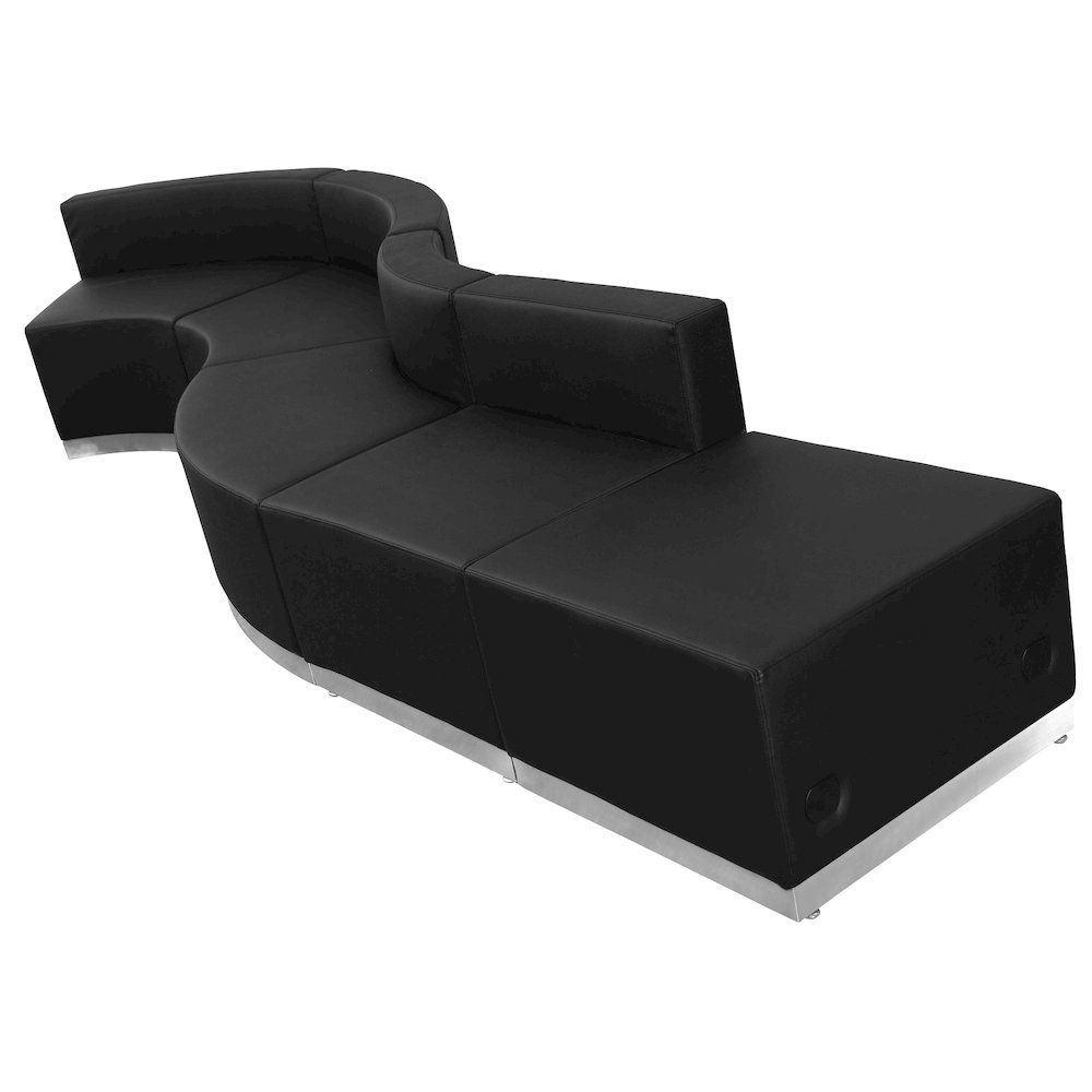 Black LeatherSoft Reception Configuration, 5 Pieces. Picture 1
