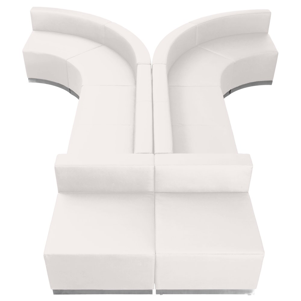 Alon Melrose White LeatherSoft Reception Configuration, 8 Pieces. Picture 1