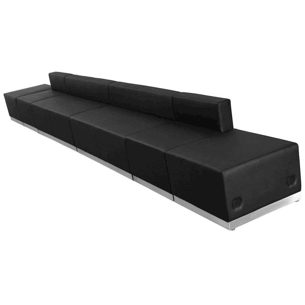 Black LeatherSoft Reception Configuration, 7Pieces. Picture 1