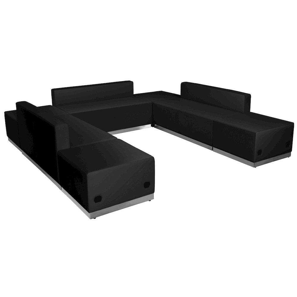 Alon Black LeatherSoft Reception Configuration, 7 Pieces. Picture 1