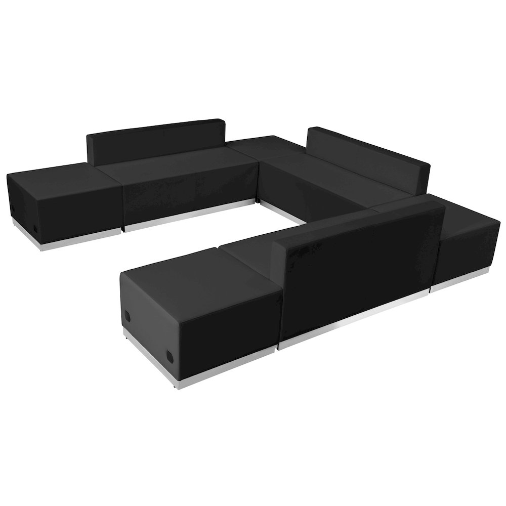 Alon Black LeatherSoft Reception Configuration, 7 Pieces. Picture 5
