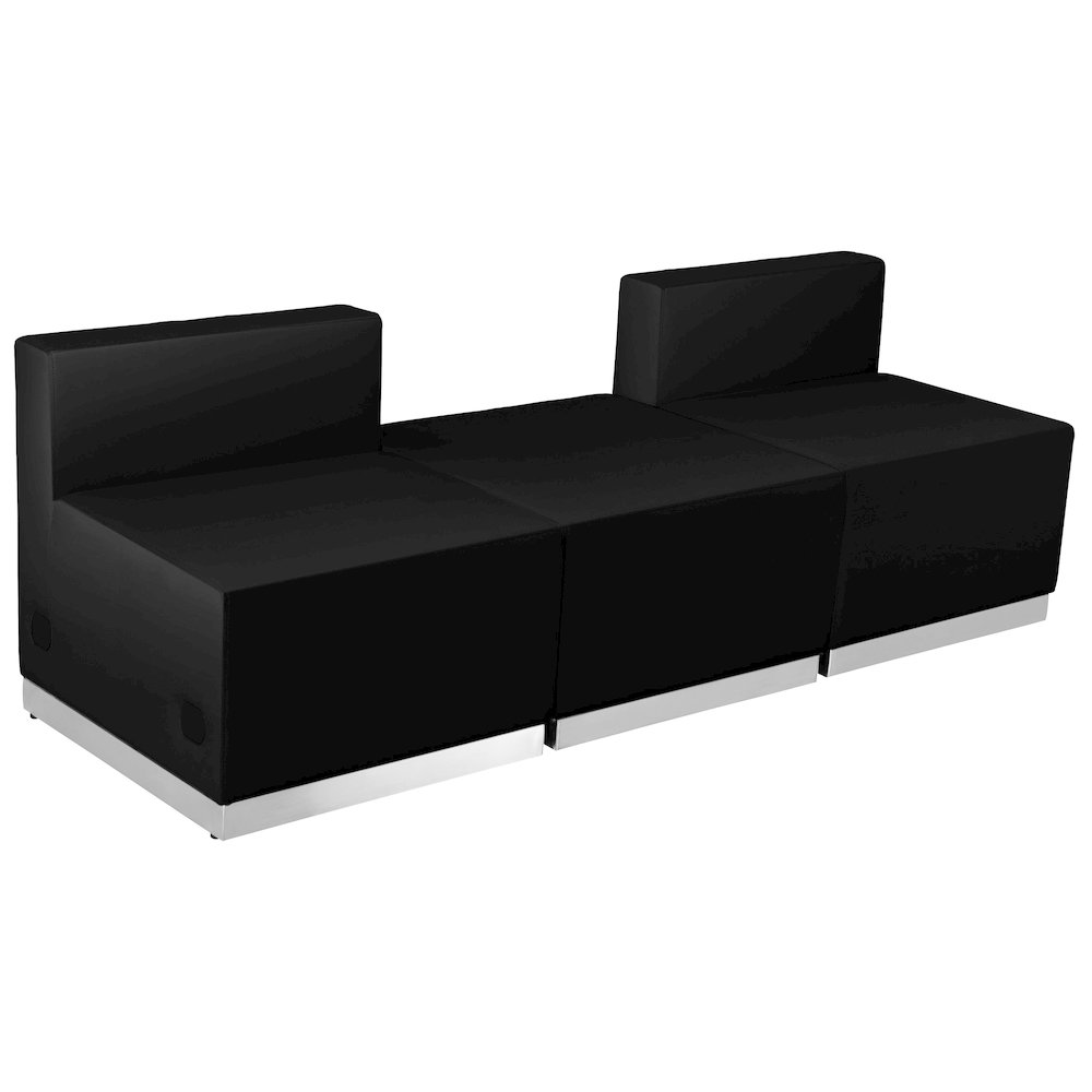 Black LeatherSoft Reception Configuration, 9Pieces. Picture 1