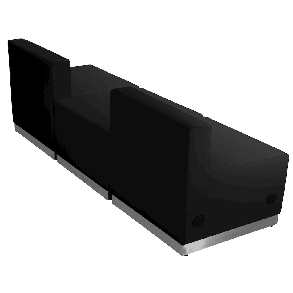 Black LeatherSoft Reception Configuration, 9Pieces. Picture 3