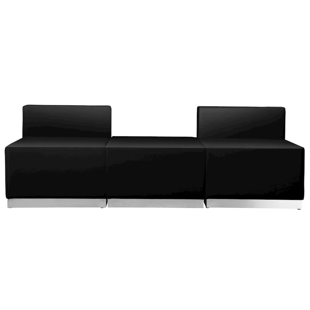 Black LeatherSoft Reception Configuration, 9Pieces. Picture 4