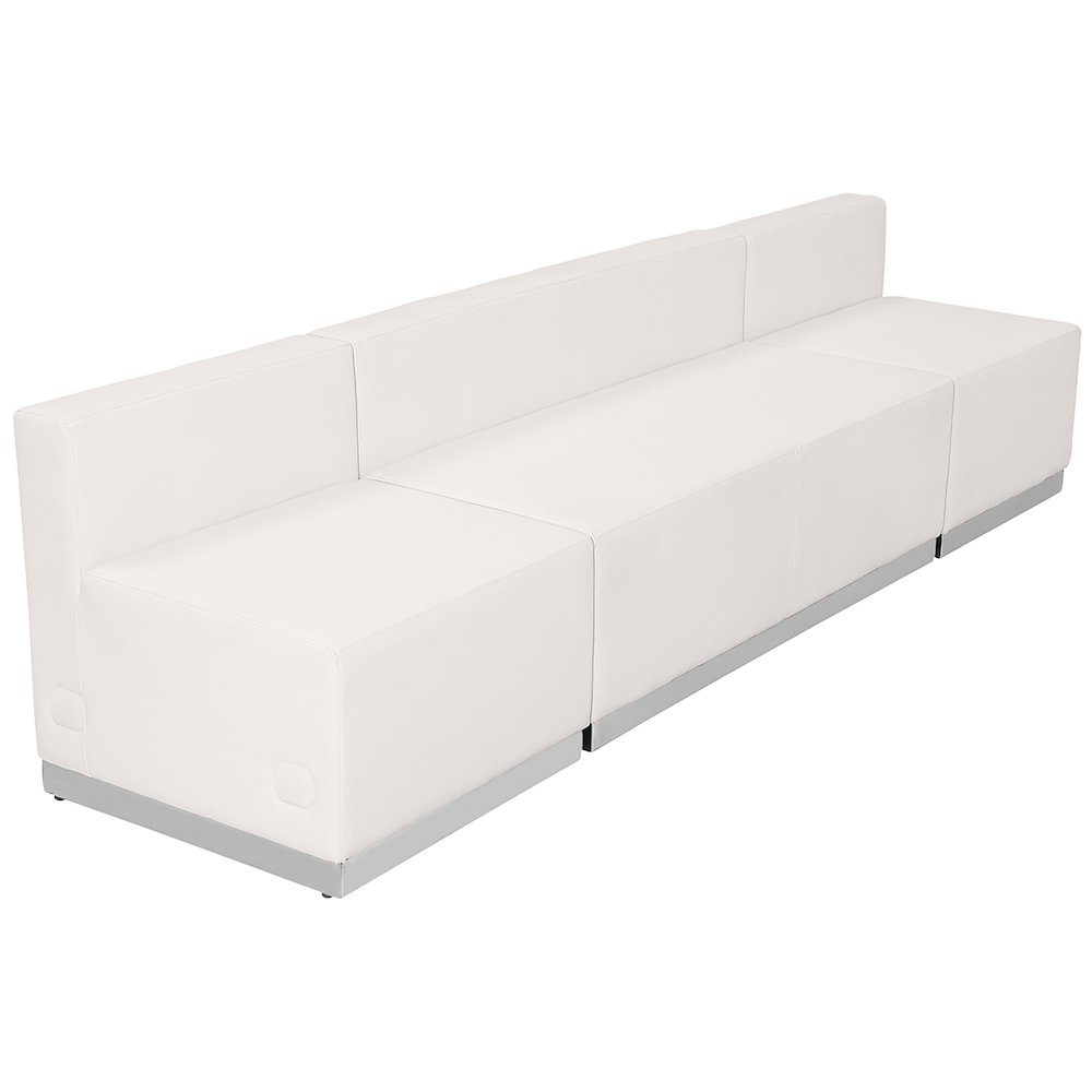 Alon Melrose White LeatherSoft Reception Configuration, 3 Pieces. Picture 1