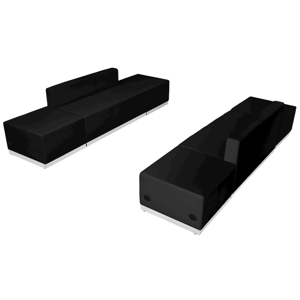 Alon Black LeatherSoft Reception Configuration, 6 Pieces. Picture 1