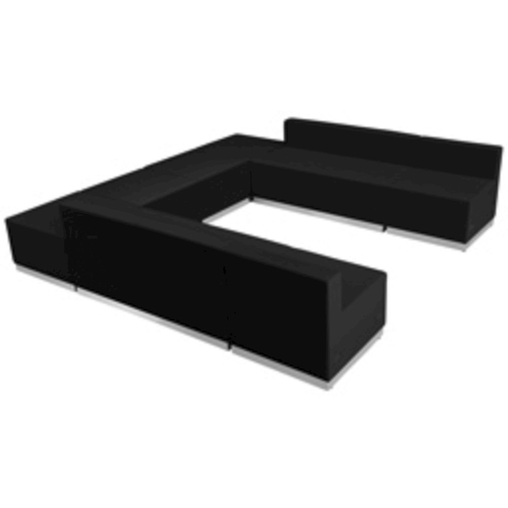 Alon Black LeatherSoft Reception Configuration, 8 Pieces. Picture 1