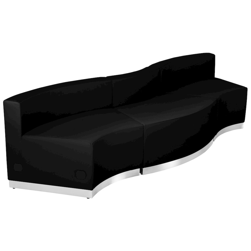 Black LeatherSoft Sofa & Chair Set. Picture 1