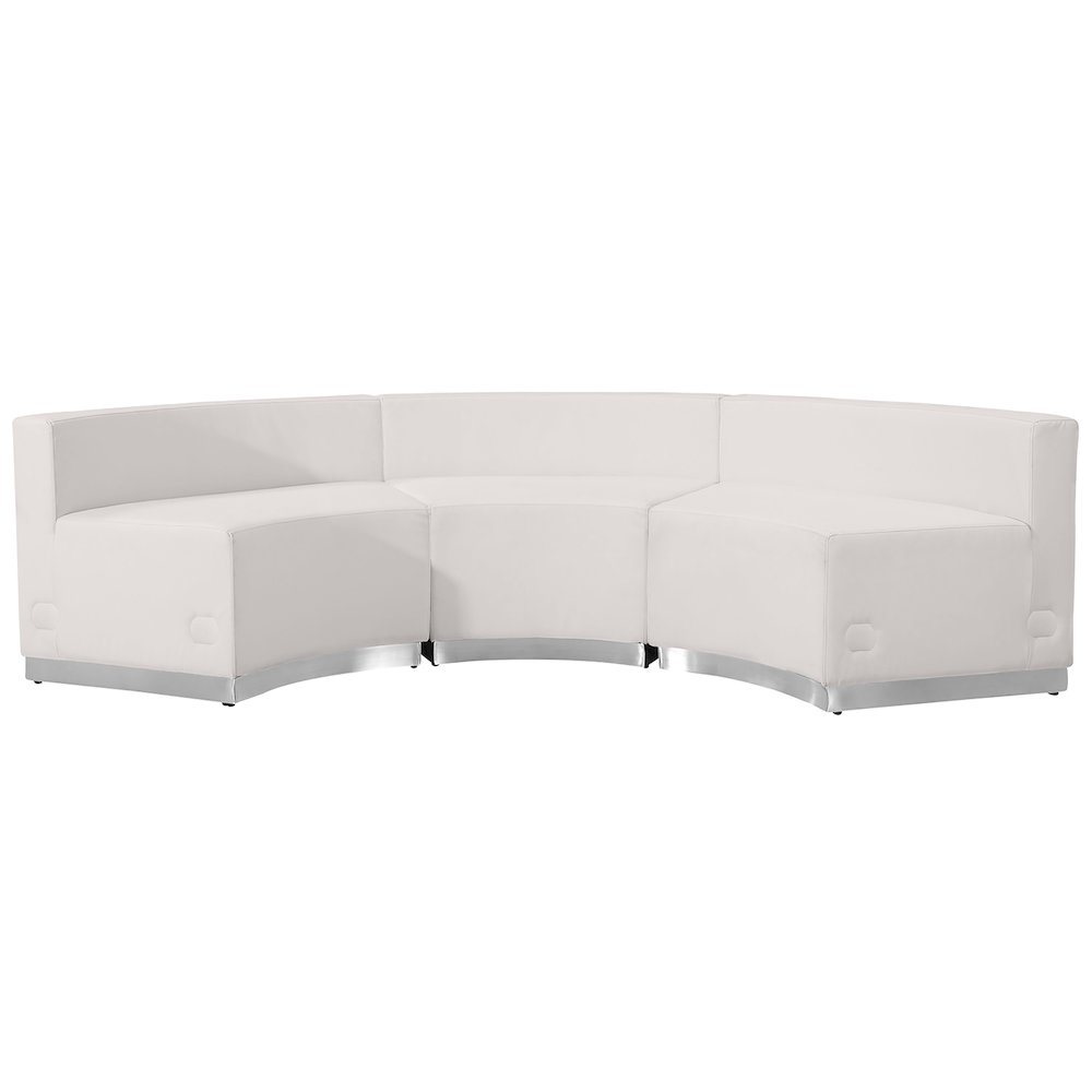 Alon Melrose White LeatherSoft Reception Configuration, 3 Pieces. Picture 6