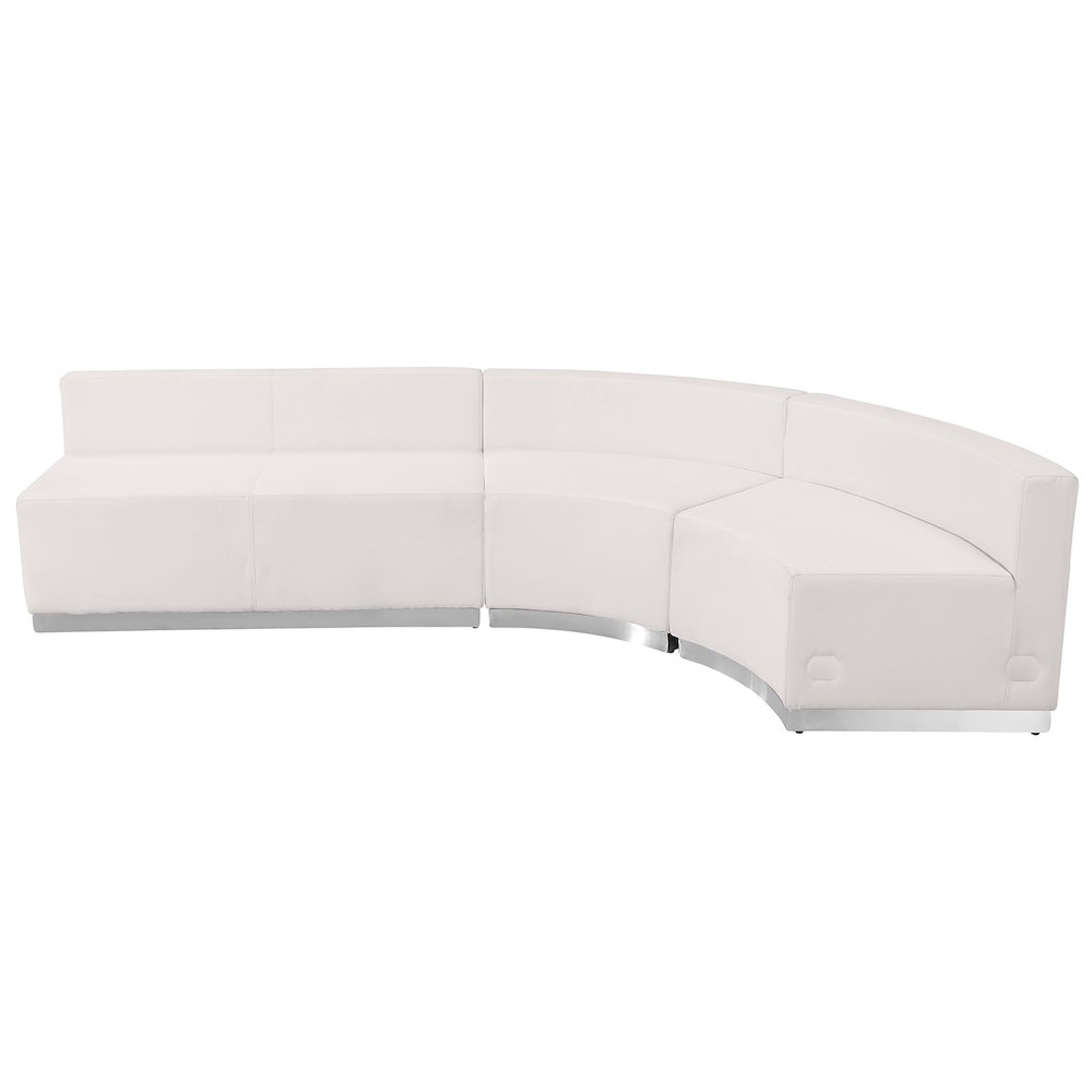 Alon Melrose White LeatherSoft Reception Configuration, 3 Pieces. Picture 1
