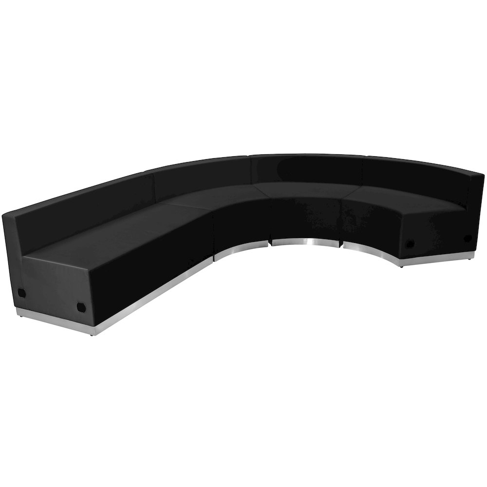 Alon Black LeatherSoft Reception Configuration, 4 Pieces. Picture 1