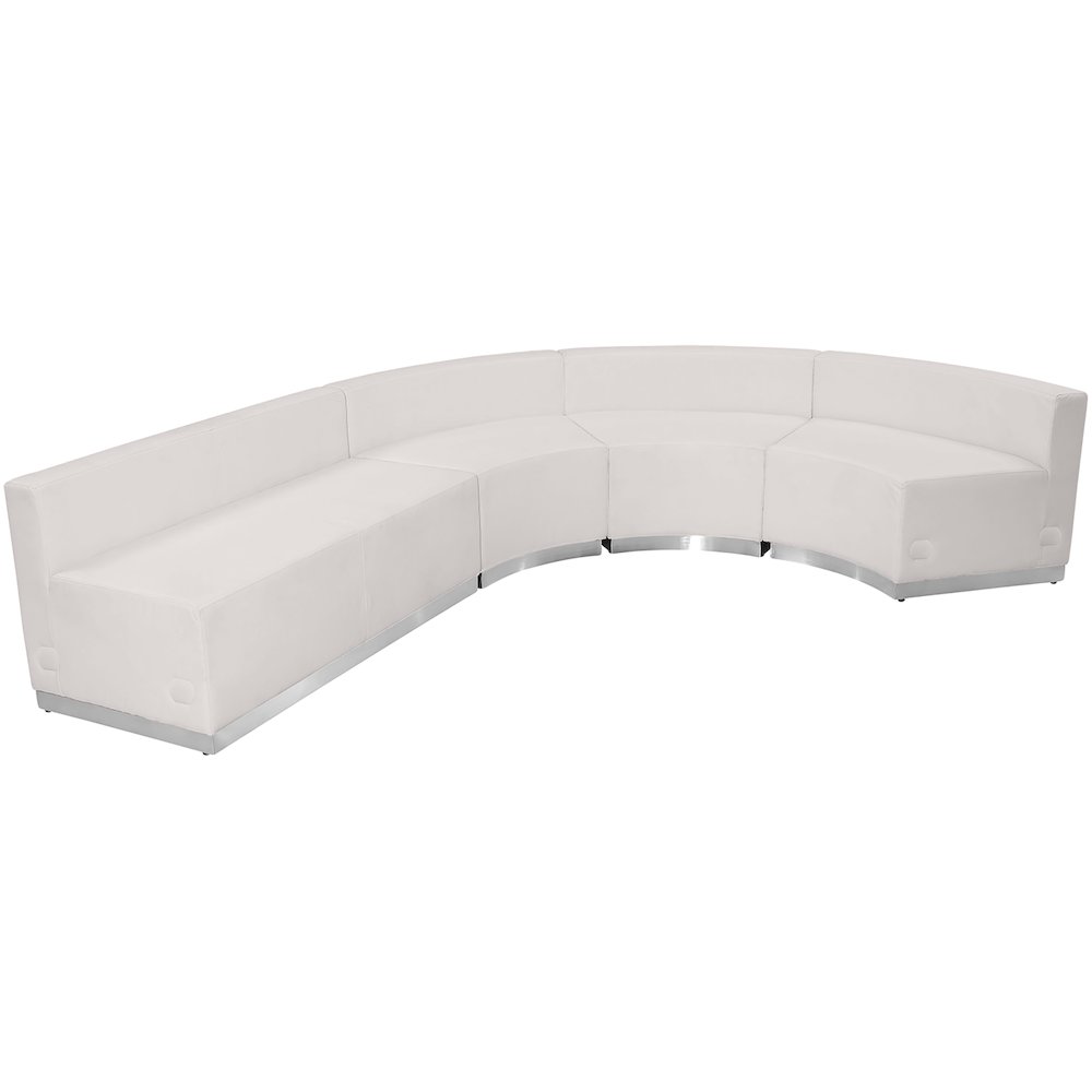 Alon Melrose White LeatherSoft Reception Configuration, 4 Pieces. Picture 1