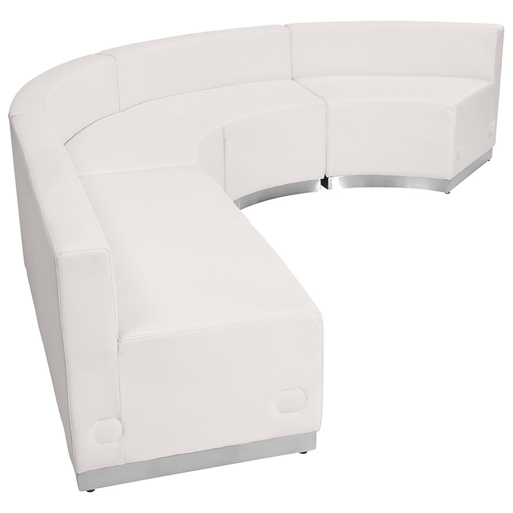 Alon Melrose White LeatherSoft Reception Configuration, 4 Pieces. Picture 5